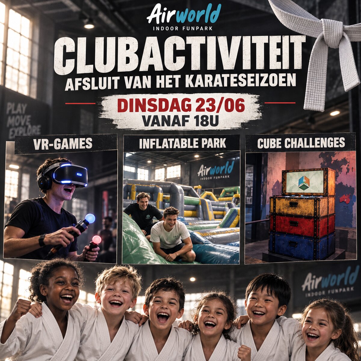 Onze jeugdgroep tijdens een van de wekelijkse trainingen.